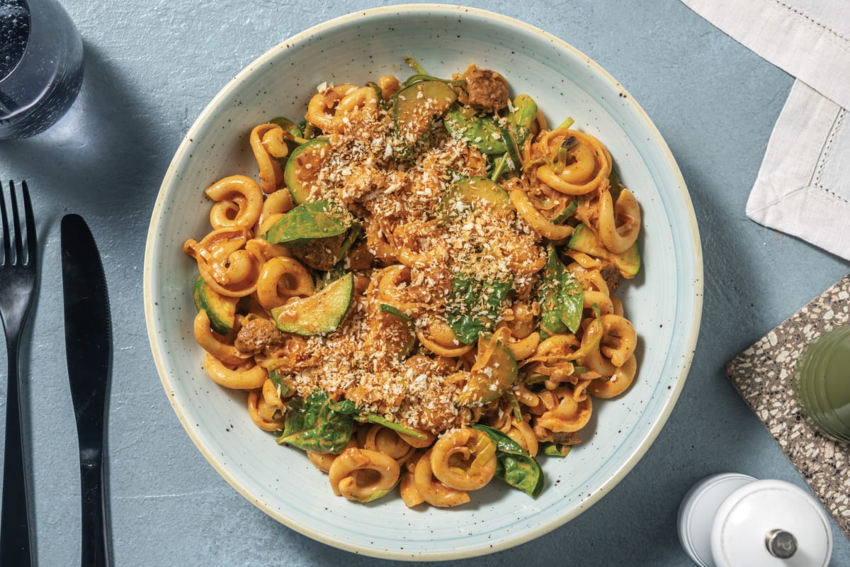 Quick Creamy Chorizo & Leek Orecchiette