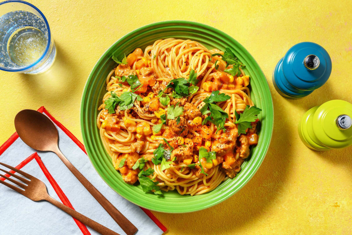 Quick Creamy Tex-Mex Beef Pasta