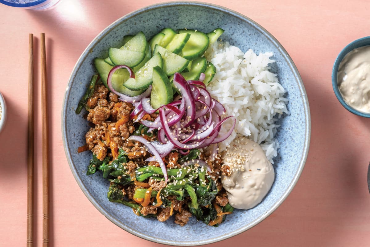 Quick Ginger Beef Rice Bowl