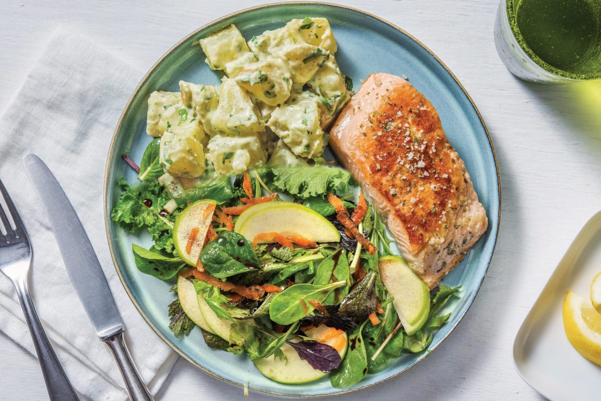 Herby Salmon & Dill-Parsley Potatoes