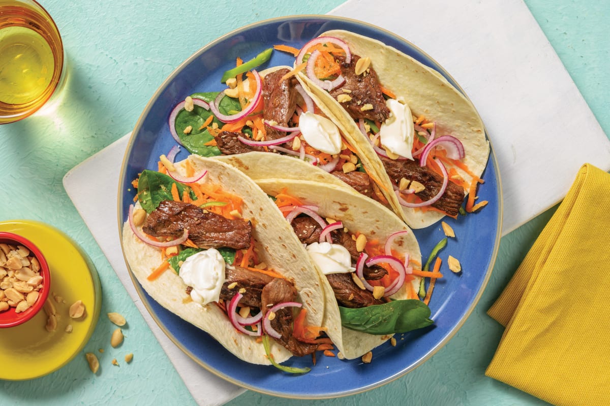 Quick Honey-Soy Beef Tacos