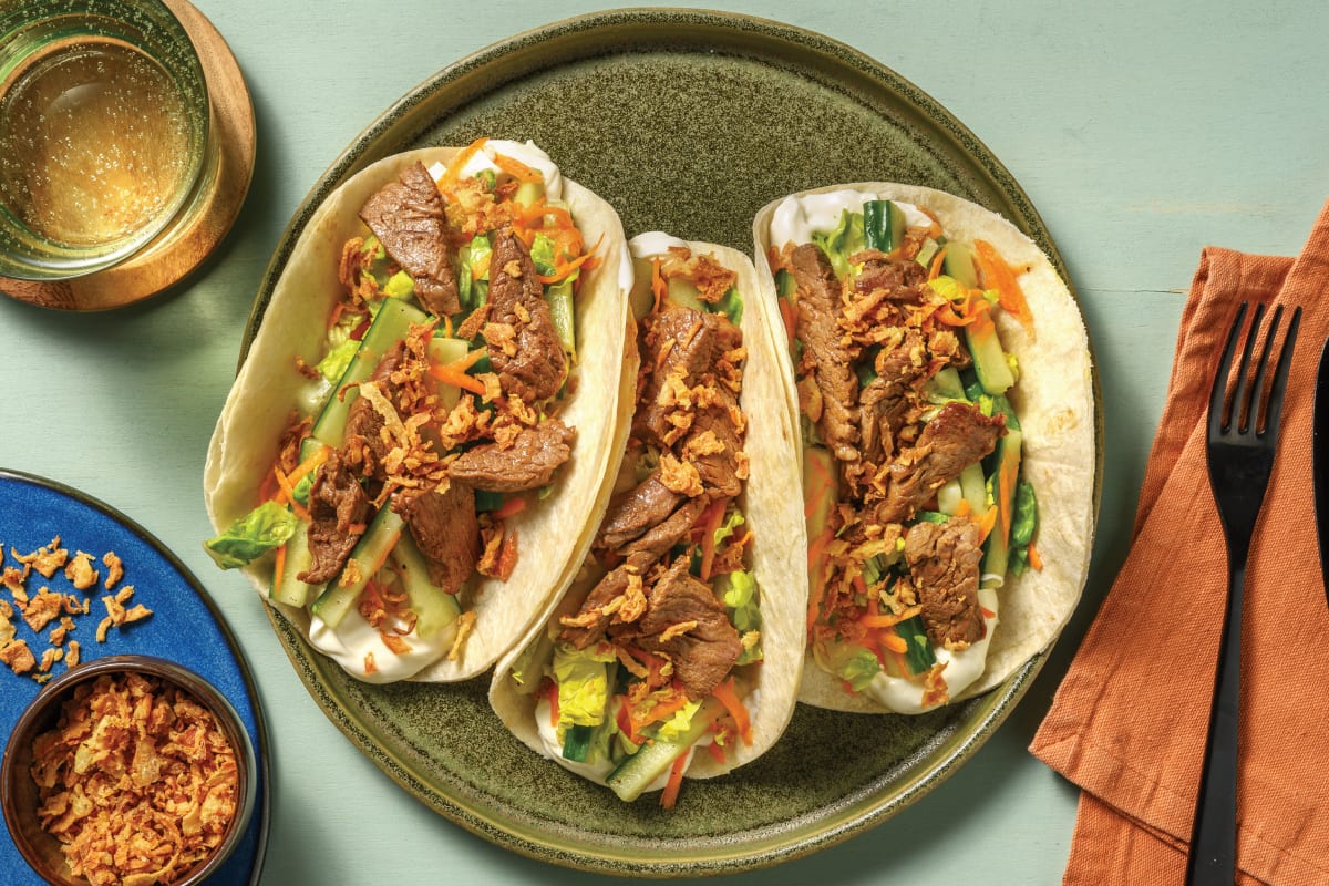 Quick Korean-Style Beef Tacos