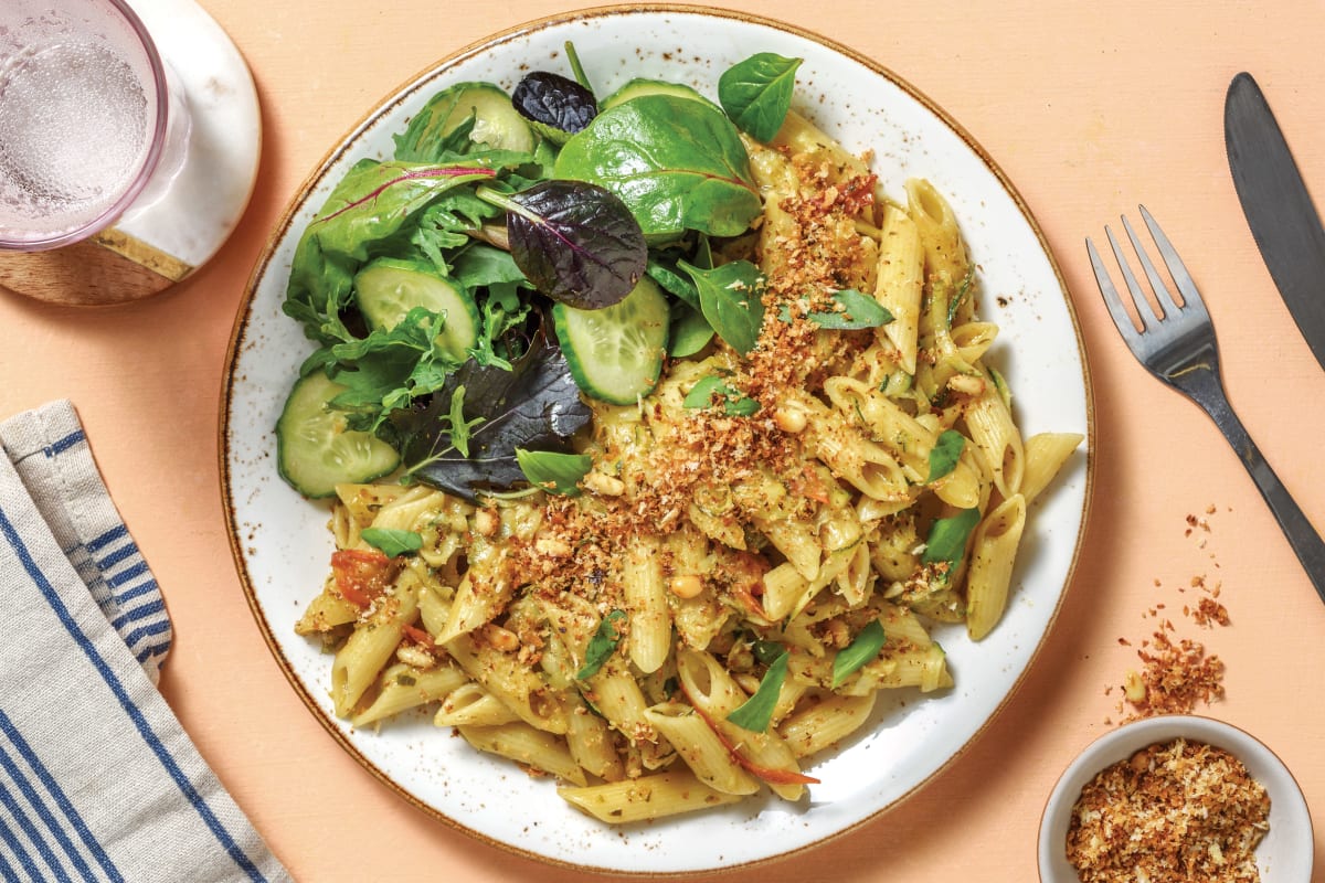 Quick Roast Cherry Tomato & Pesto Penne