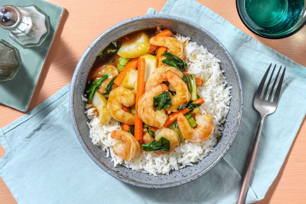 Quick Sesame-Teriyaki Shrimp Stir-Fry