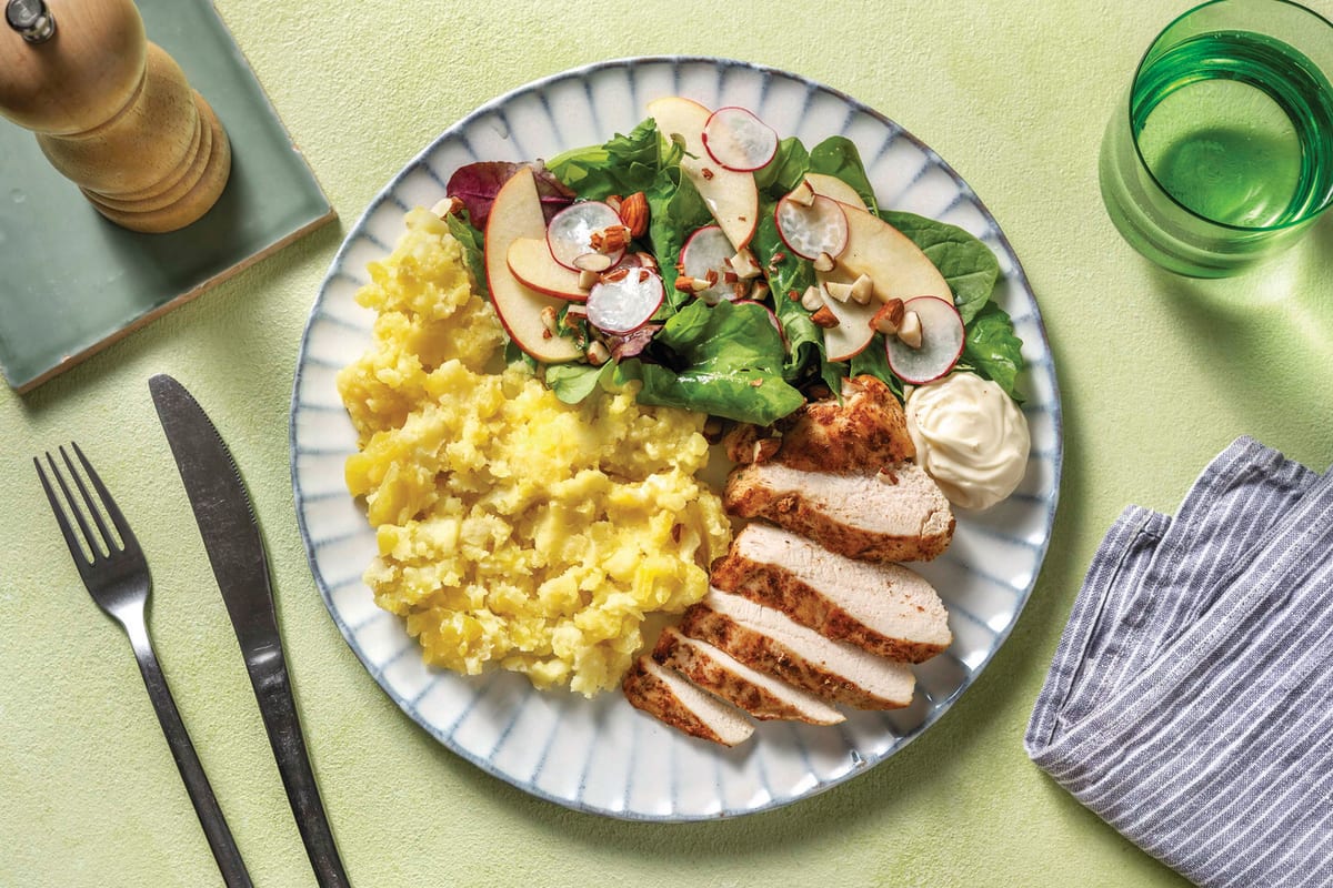 Quick Tunisian Chicken & Lemon Crushed Potatoes