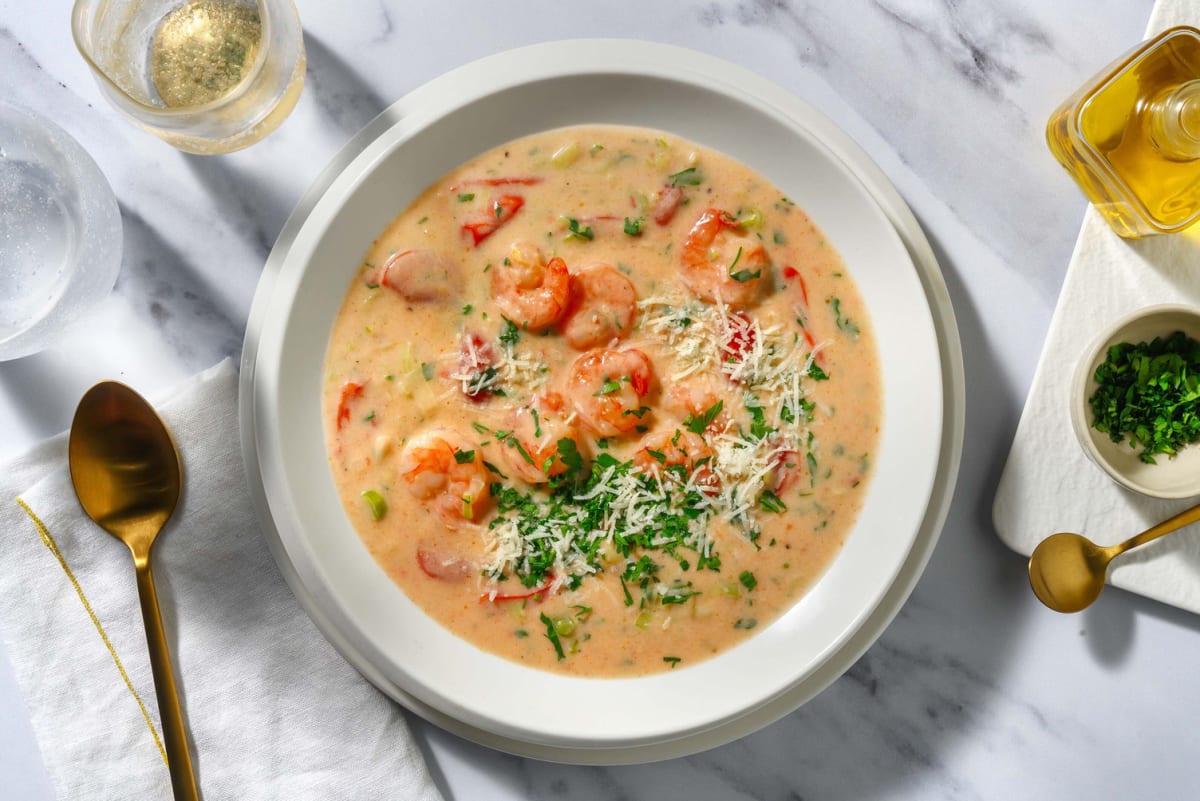 Creamy Tuscan-Inspired Double Shrimp Stew