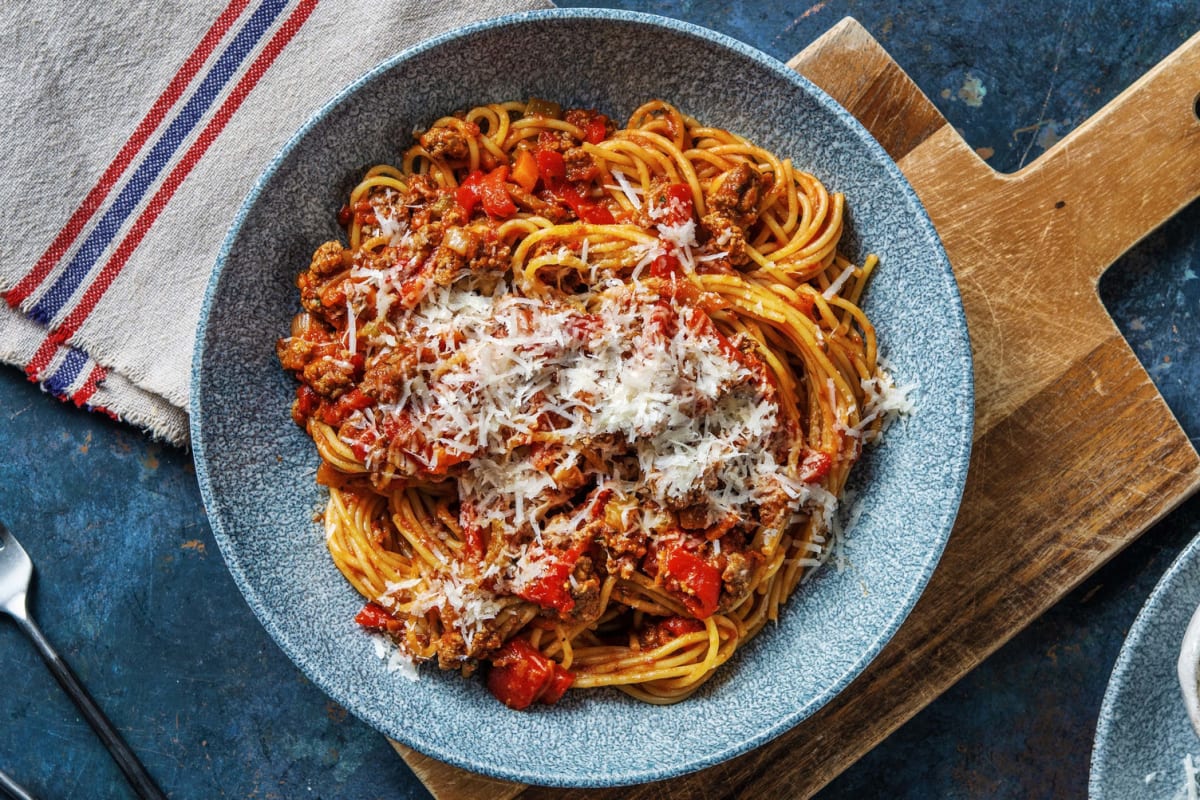 Ragù de bœuf et de poivrons rôtis