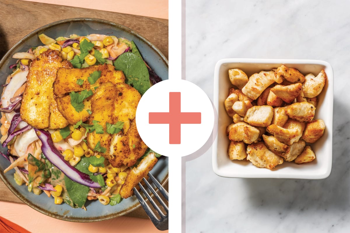 Rainbow Haloumi & Chicken Bowl