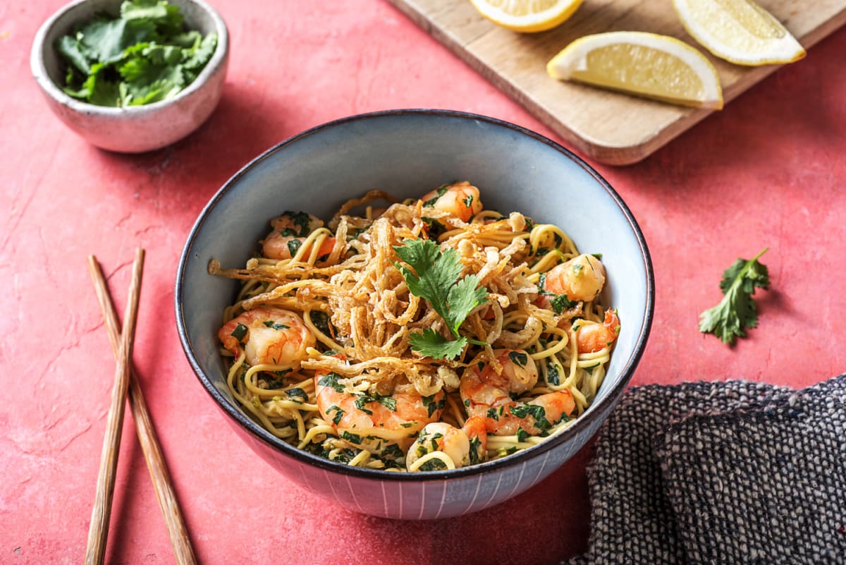 Miso Pesto Shrimp Ramen