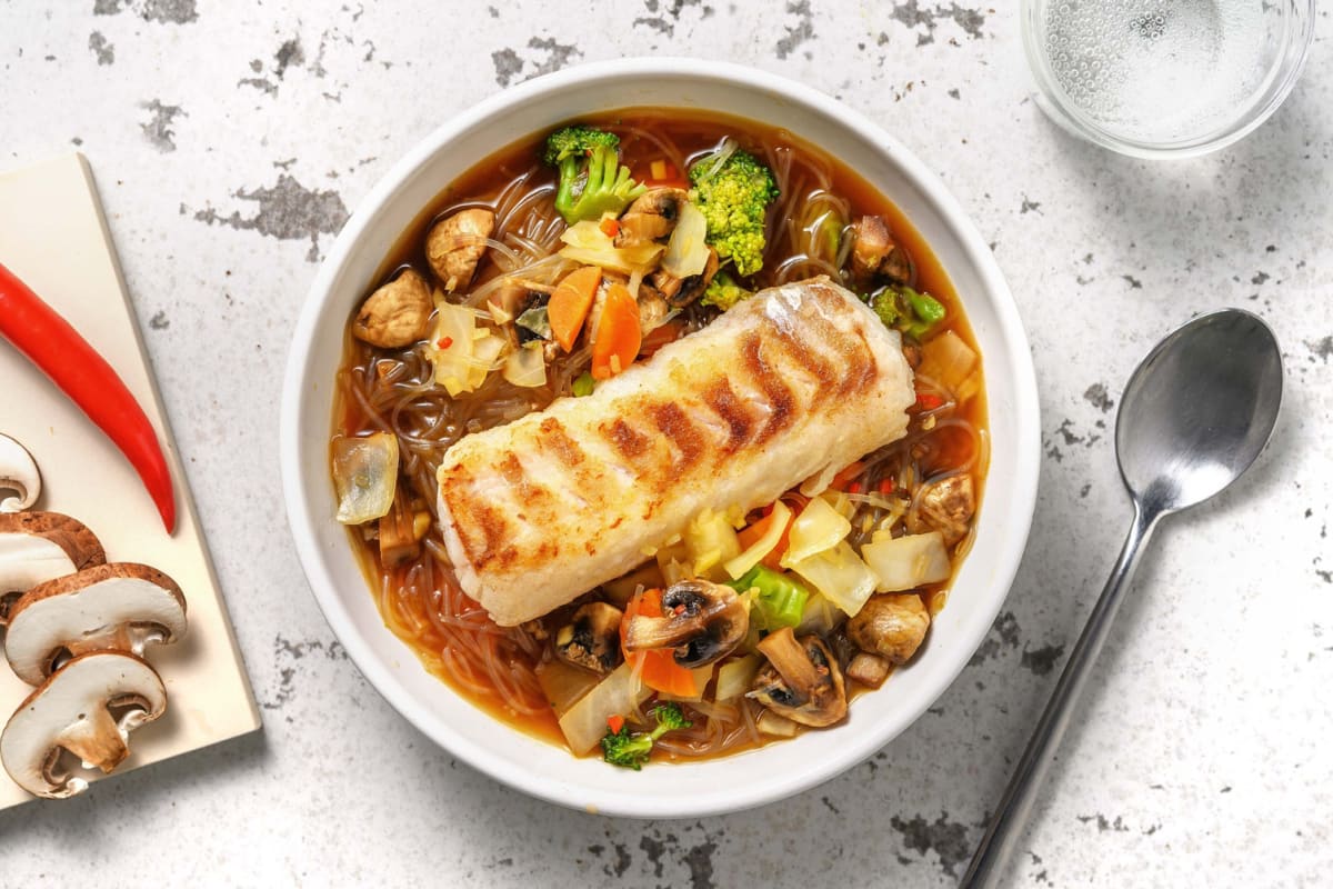 Ramen japonais avec filet de merlu