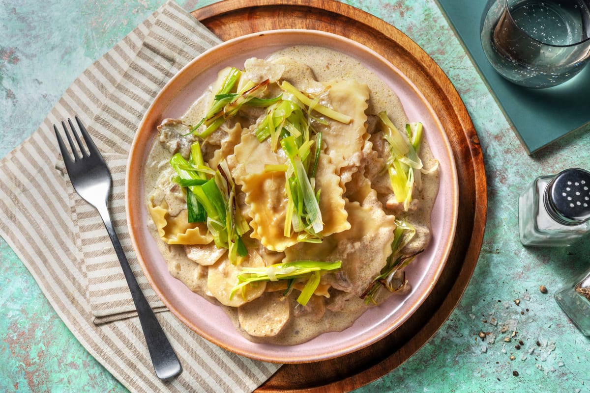 Ravioli aux salsifis en sauce crémeuse au panais