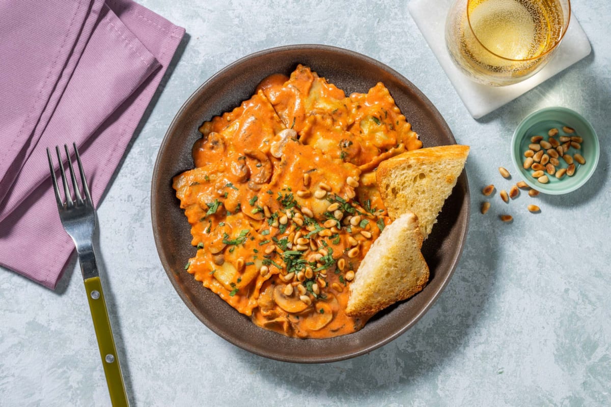 Seafood Ravioli in Rosé Sauce