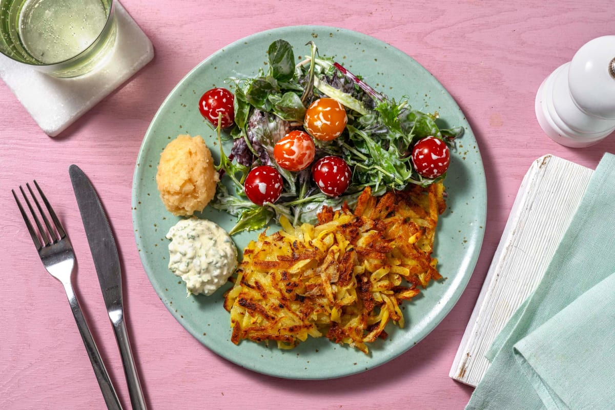 Rievkooche! Kölsche Kartoffelpuffer mit Apfelmus