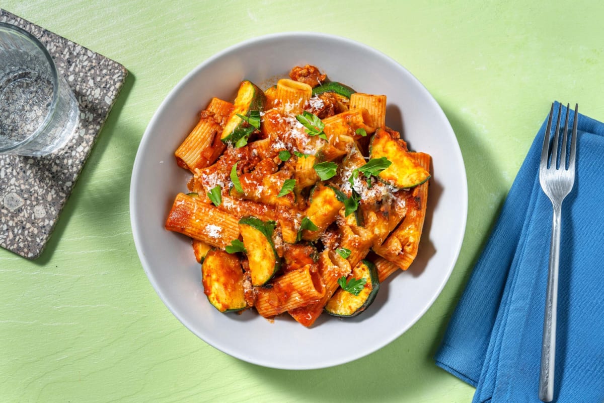 Sausage and Zucchini Rigatoni