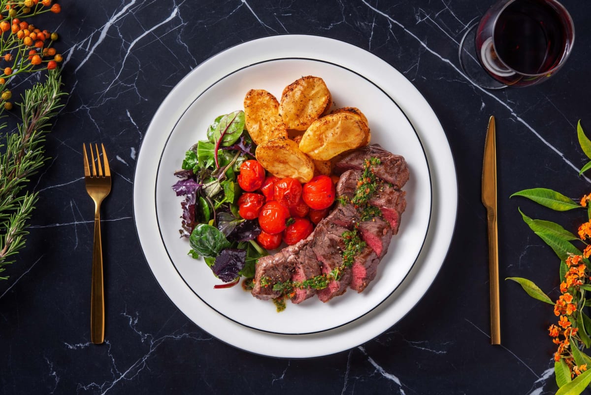 Bio Rinderhüftsteak mit Chimichurri & Kampot-Pfeffer