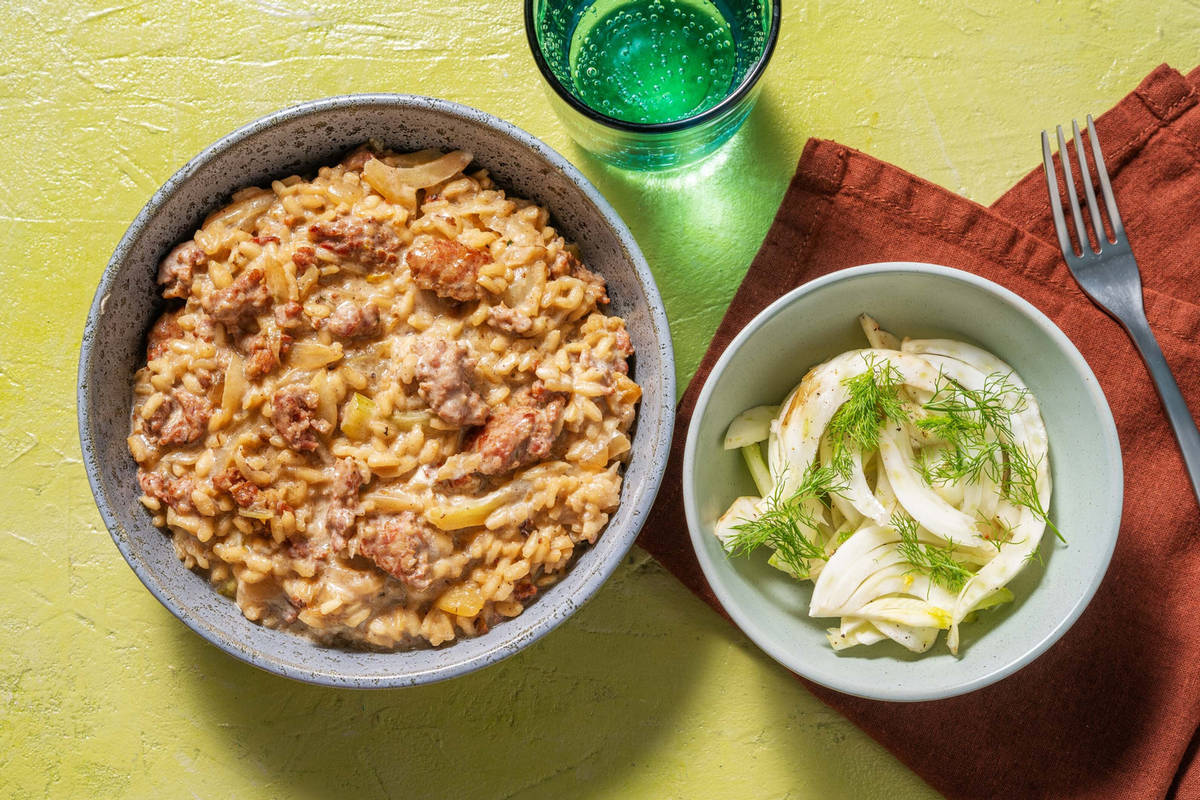 Risotto au fenouil et saucisse de porc Recette HelloFresh