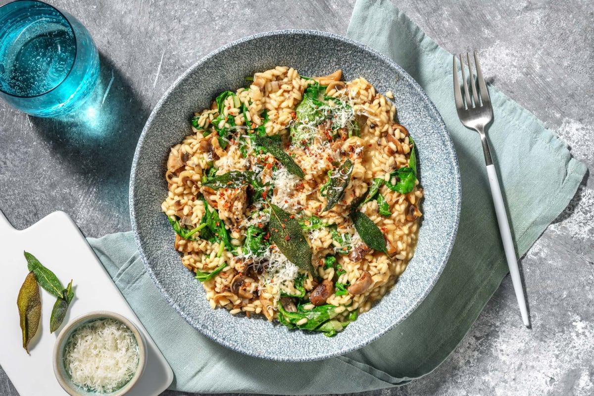 Mixed Mushroom and Salmon Risotto