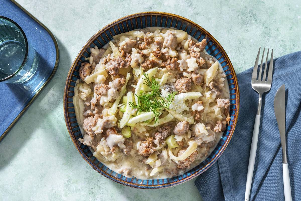 Risotto met venkel en varkensworst van Brandt & Levie Recept HelloFresh