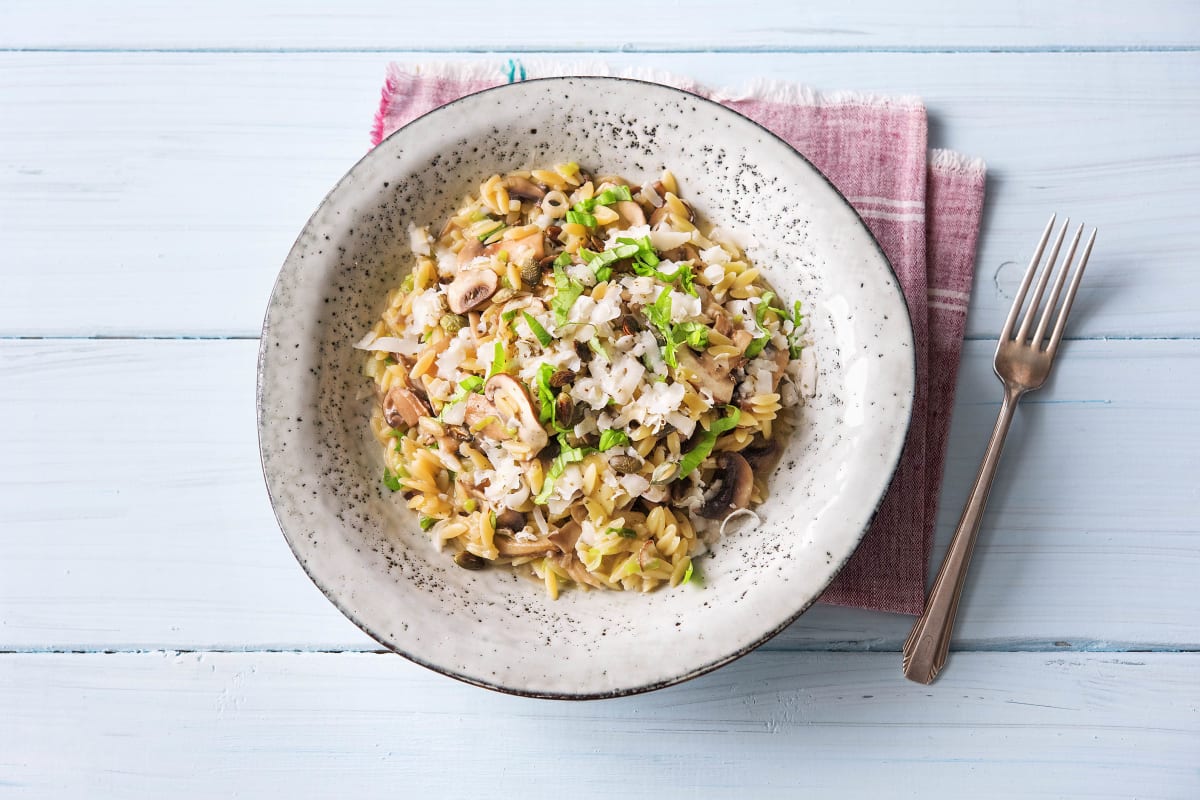 Risotto van orzo met paddenstoelen