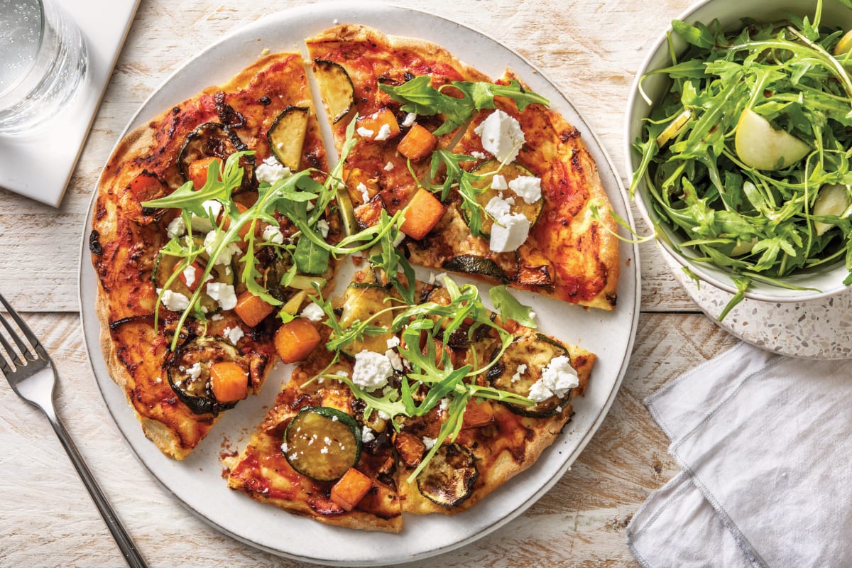 Easy Pumpkin, Zucchini & Fetta Pizza