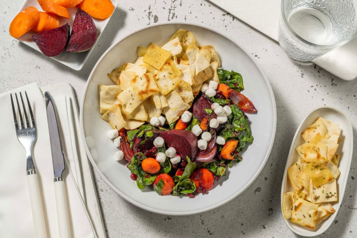 Roasted Red Beet Salad mit Ziegenkäse