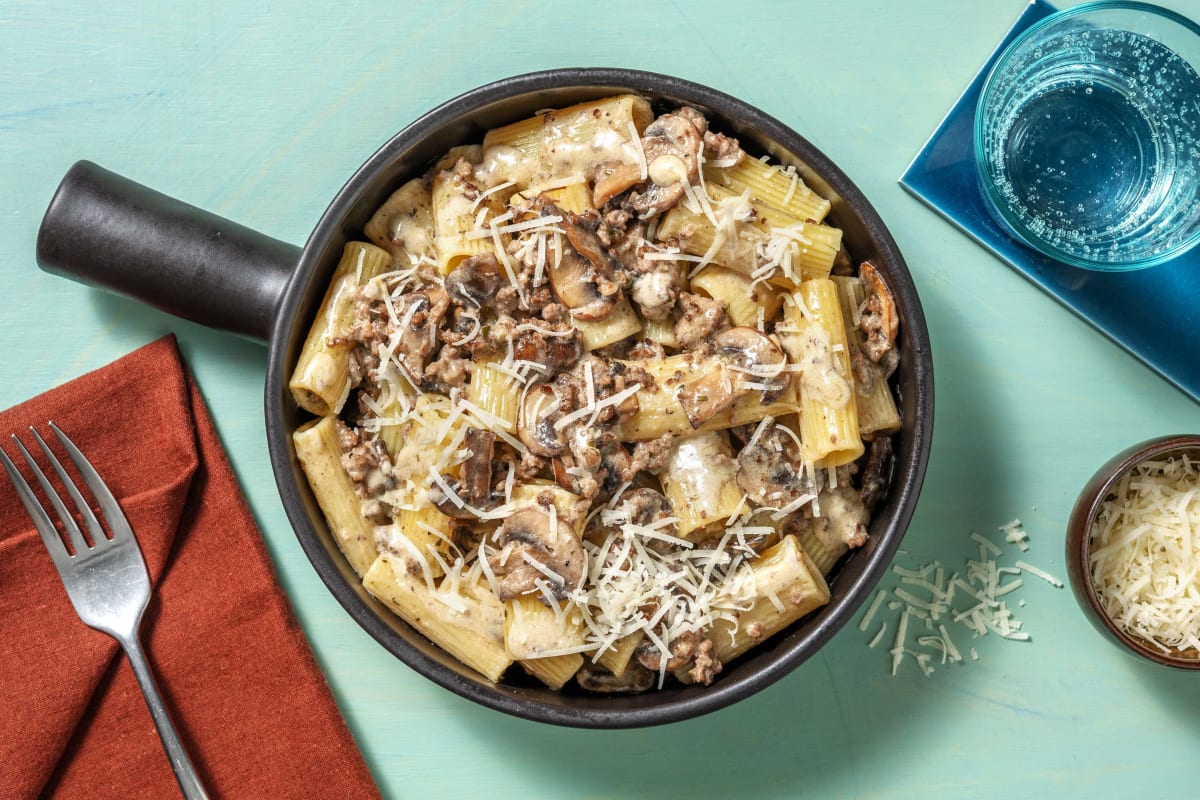 Rosemary Lamb and Mushroom Rigatoni