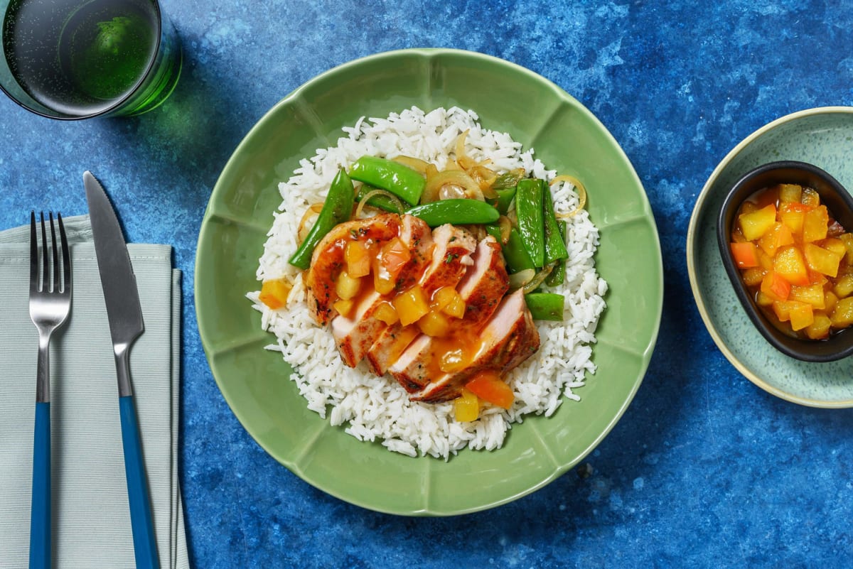 Rosemary Pork Chops in Apple Apricot Sauce