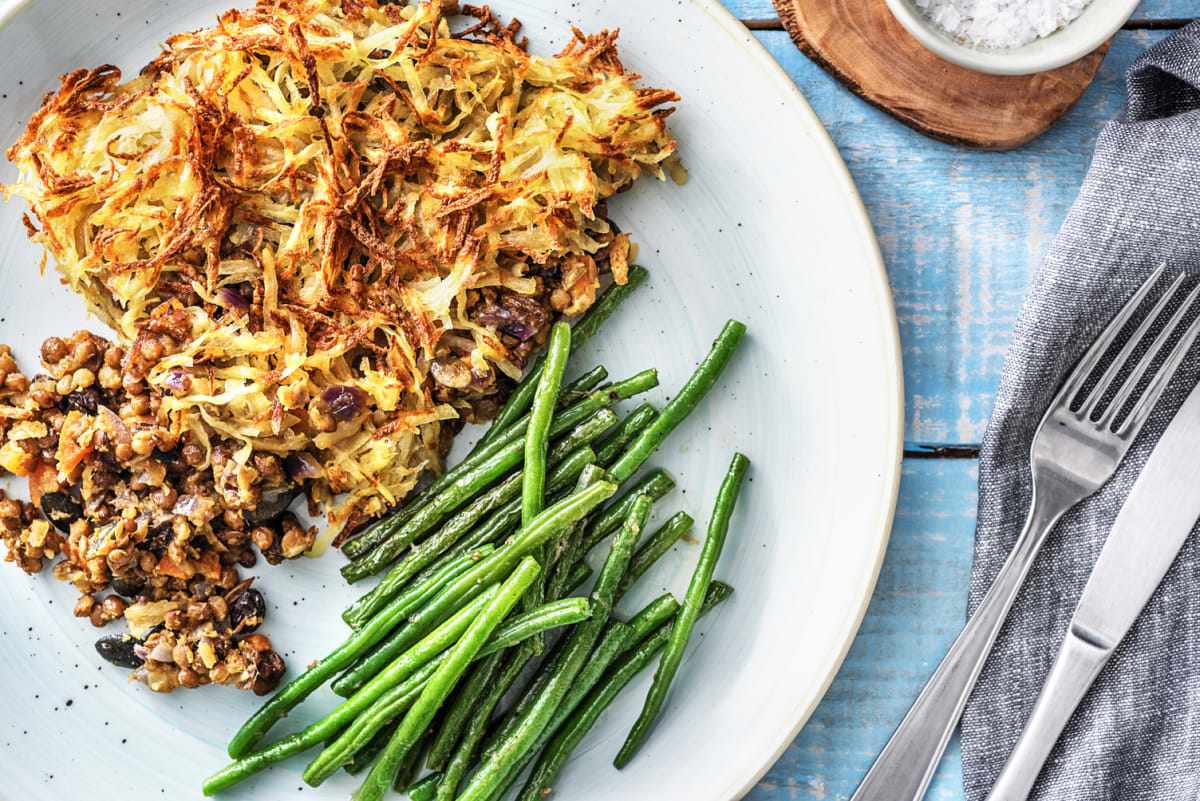 Rosti-Topped Lentil Pie