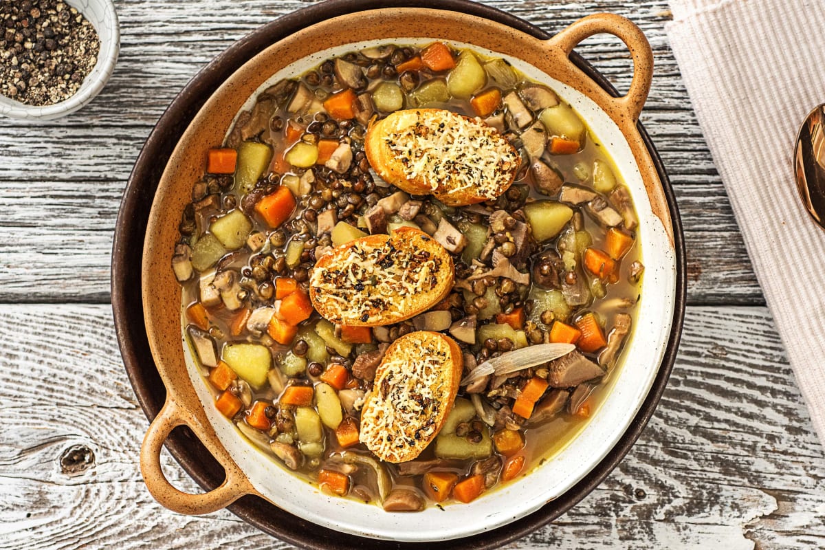 Rustic Mushroom-Lentil Soup