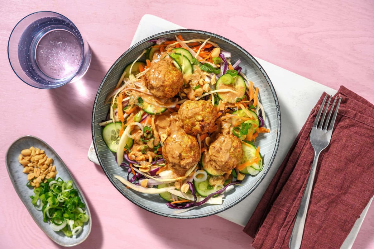 Smart Slaw Salad and Turkey Meatballs
