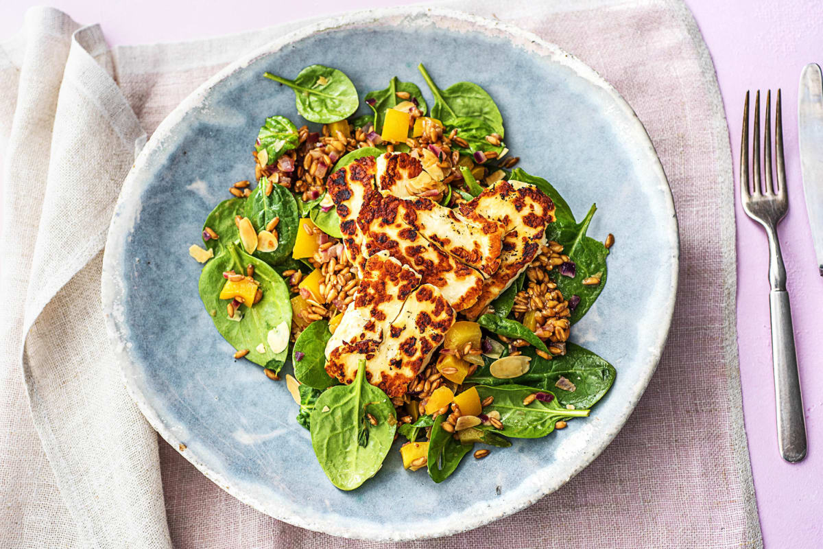 Salade de farro au haloumi