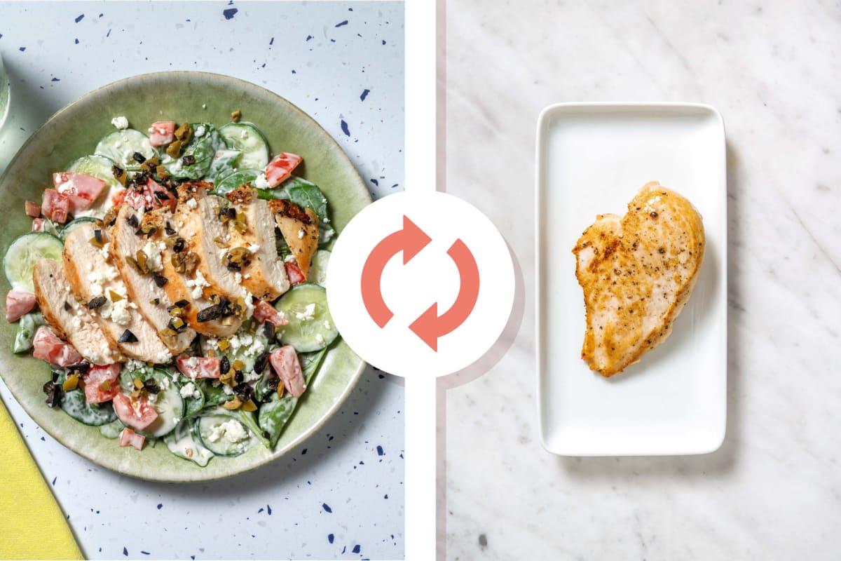 Greek-Inspired Chicken Breasts Salad