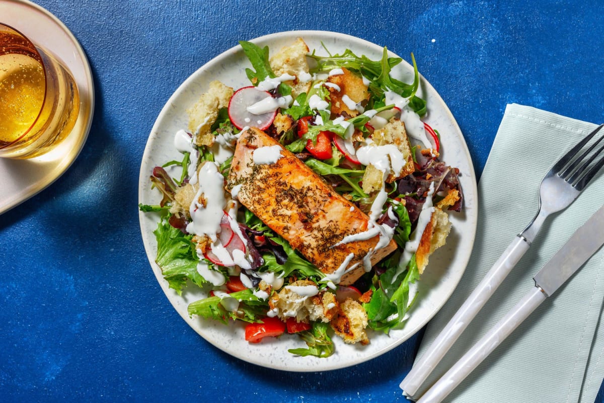 Dill-Garlic Salmon Salad