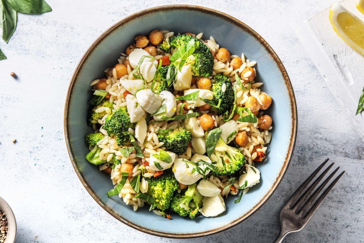 Warm Mediterranean Orzo Salad