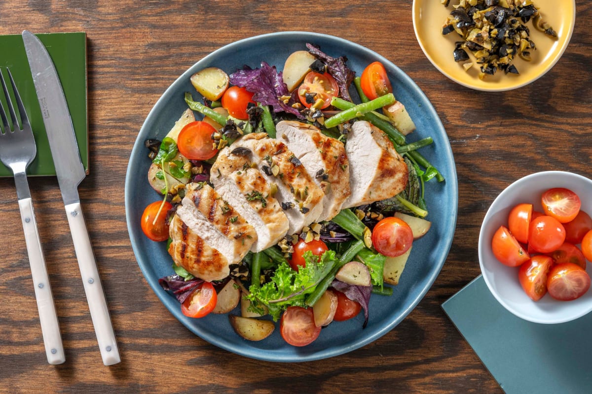 Salade niçoise au poulet grillé aux herbes