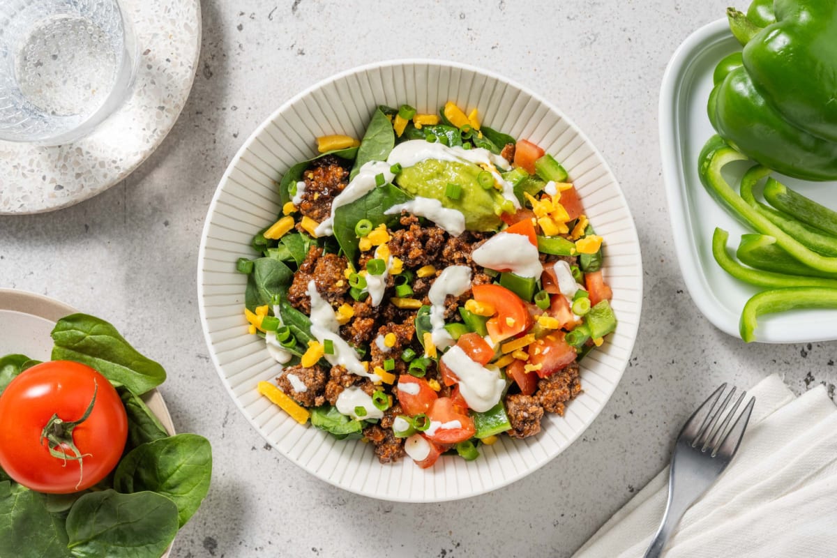 Carb Smart Beef Taco Salad Bowls