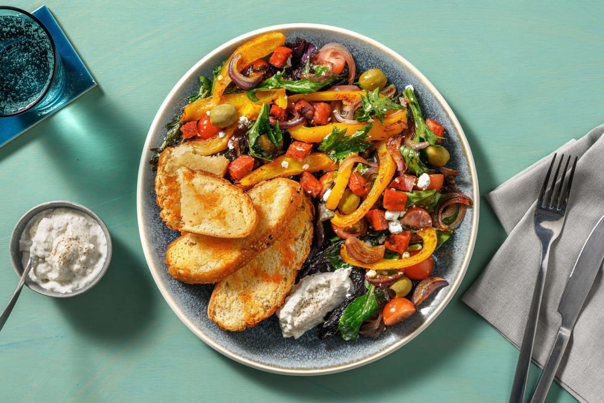 Salat Trampó! Paprika-Salat mit Chorizo & Oliven
