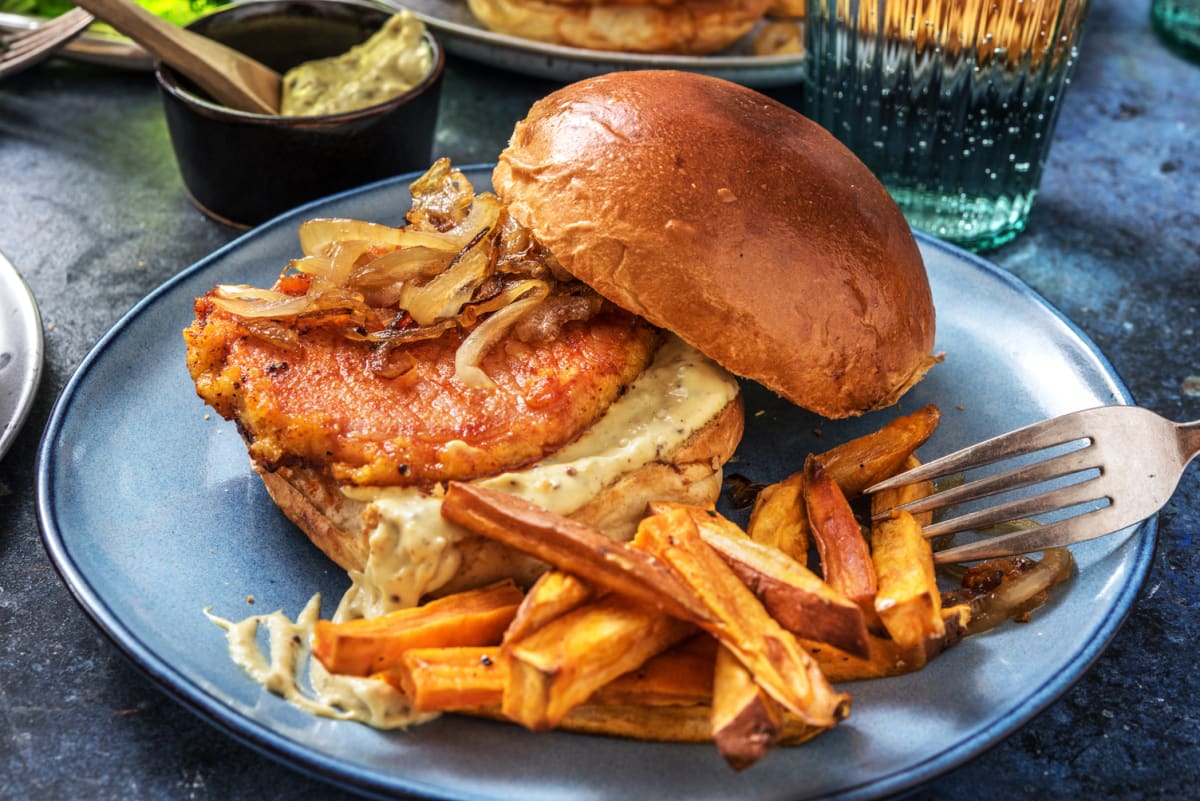 Classic Peameal Sammie with Caramelized Onions