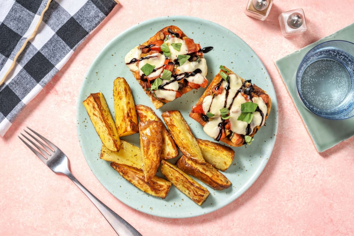 Open-Faced Bruschetta and Bocconcini Sandwiches