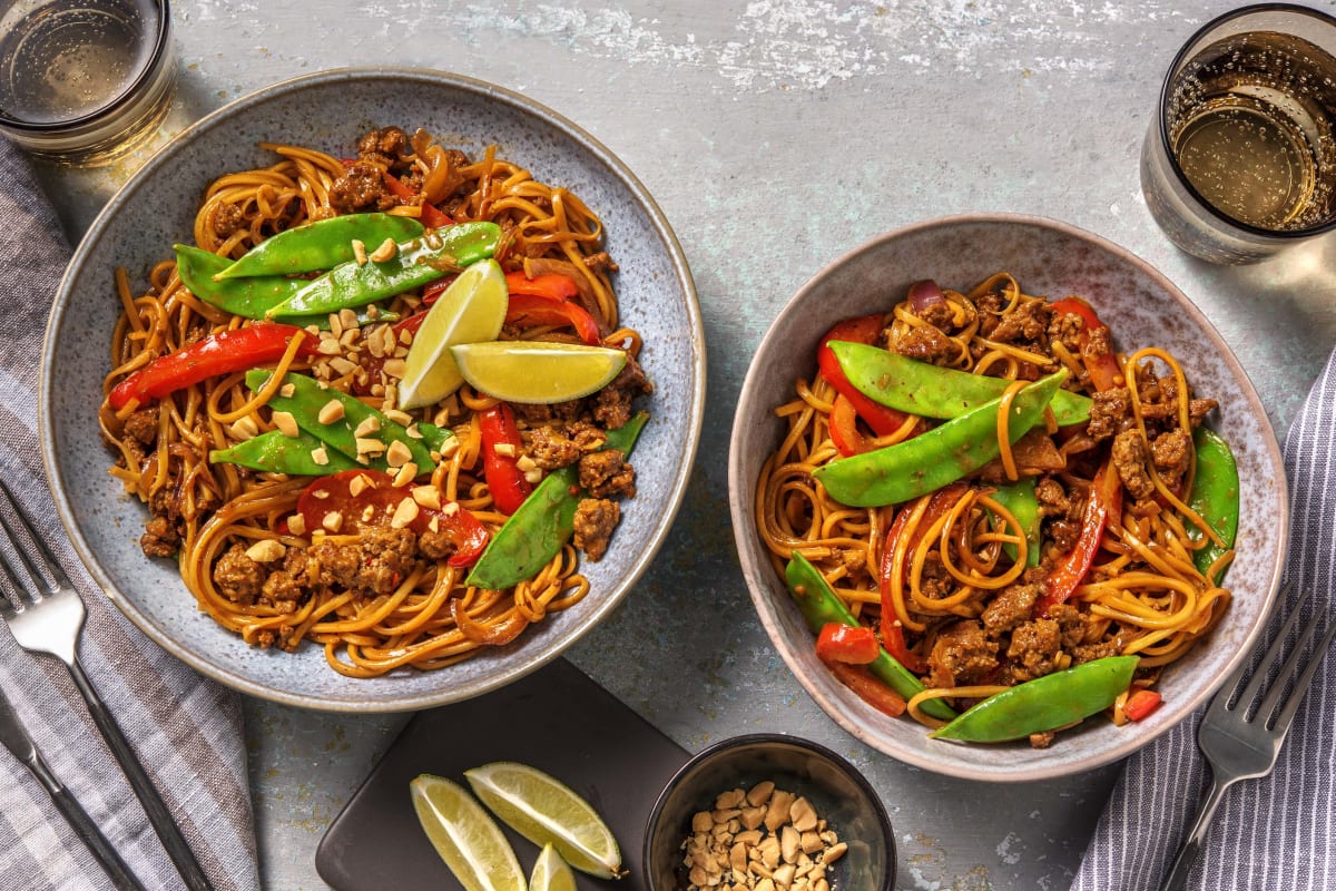 Satay Style Beef Mince and Noodles