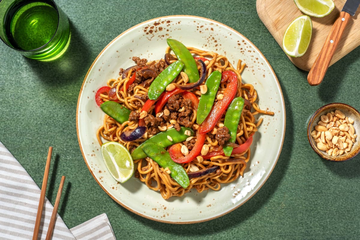 Satay Style Beef Mince and Noodles Recipe | HelloFresh