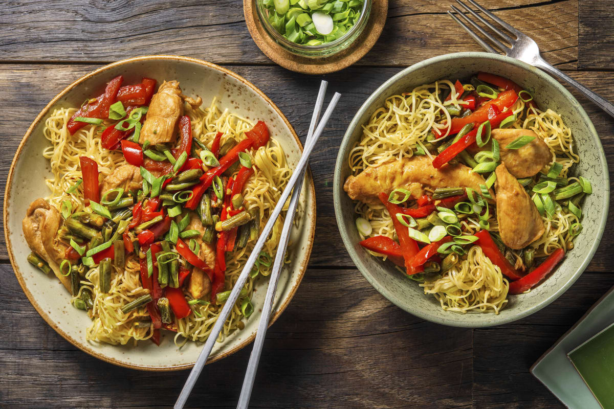 Saucy Chicken and Crispy Noodle Bowl