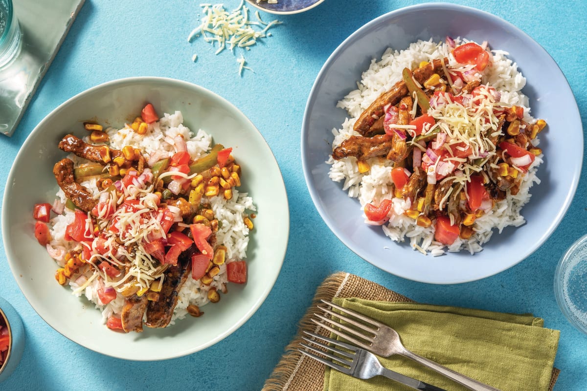 Saucy Mexican Beef & Rice Bowl