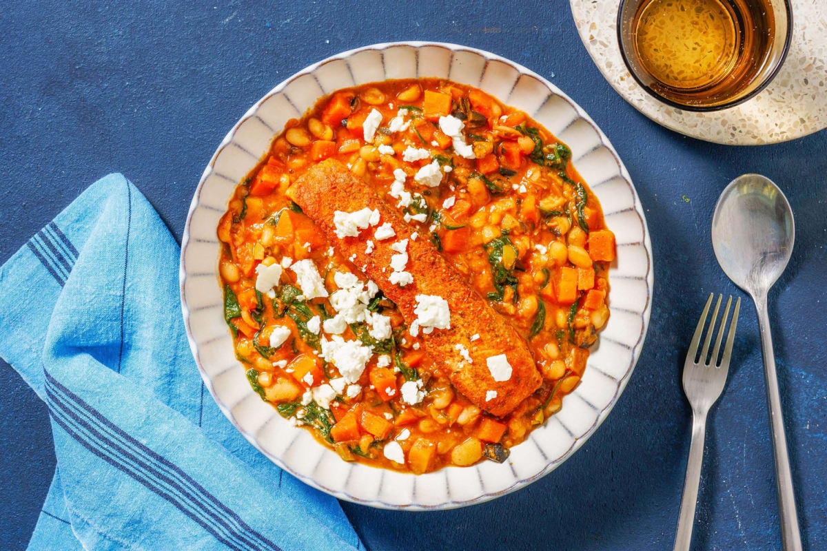 Saumon poché aux tomates