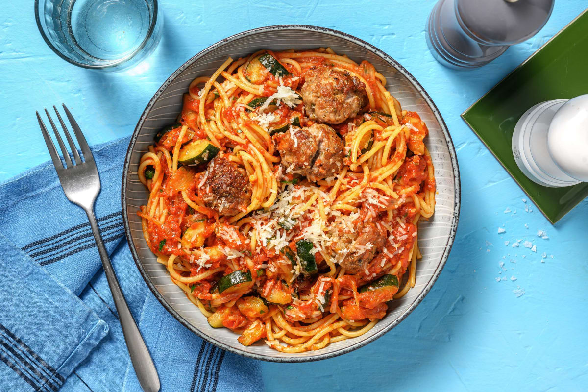 Sausage Meatball Spaghetti