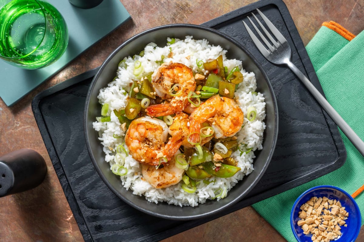 Kung-Pao Jumbo Shrimp Stir-Fry Recipe