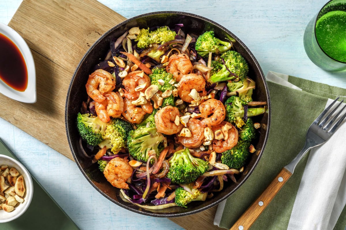 Sauté de crevettes teriyaki