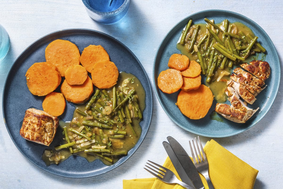 Schweinefilets mit Honig-Thymian-Soße Rezept | HelloFresh