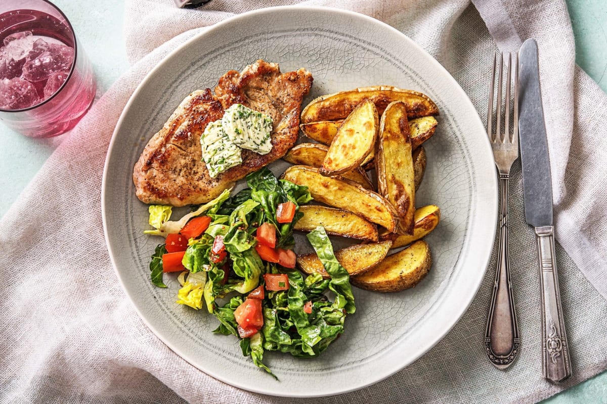 Schweinelachssteak mit frischer Estragonbutter