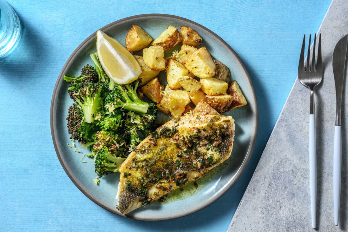 Sea Bream in a Lemon Garlic and Chive Butter Sauce
